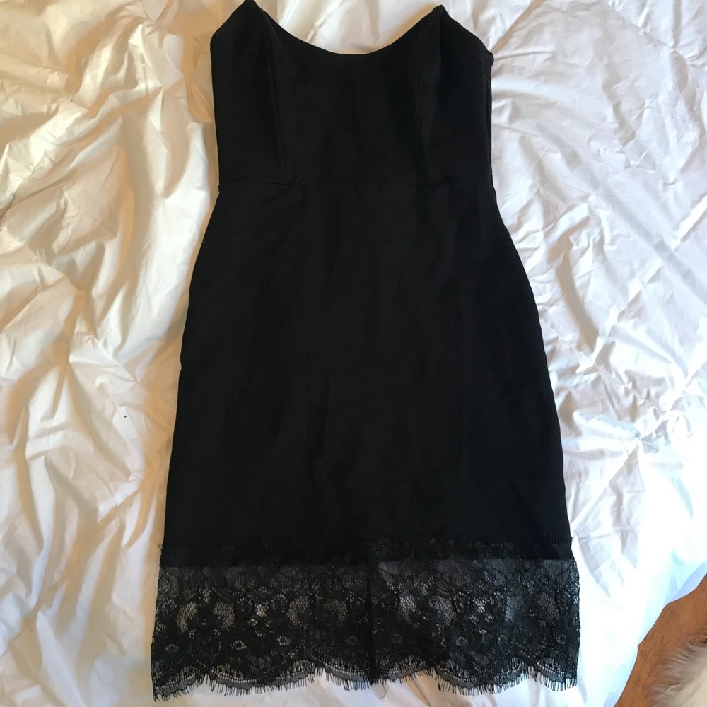 Strapless black dress